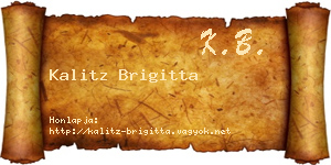Kalitz Brigitta névjegykártya